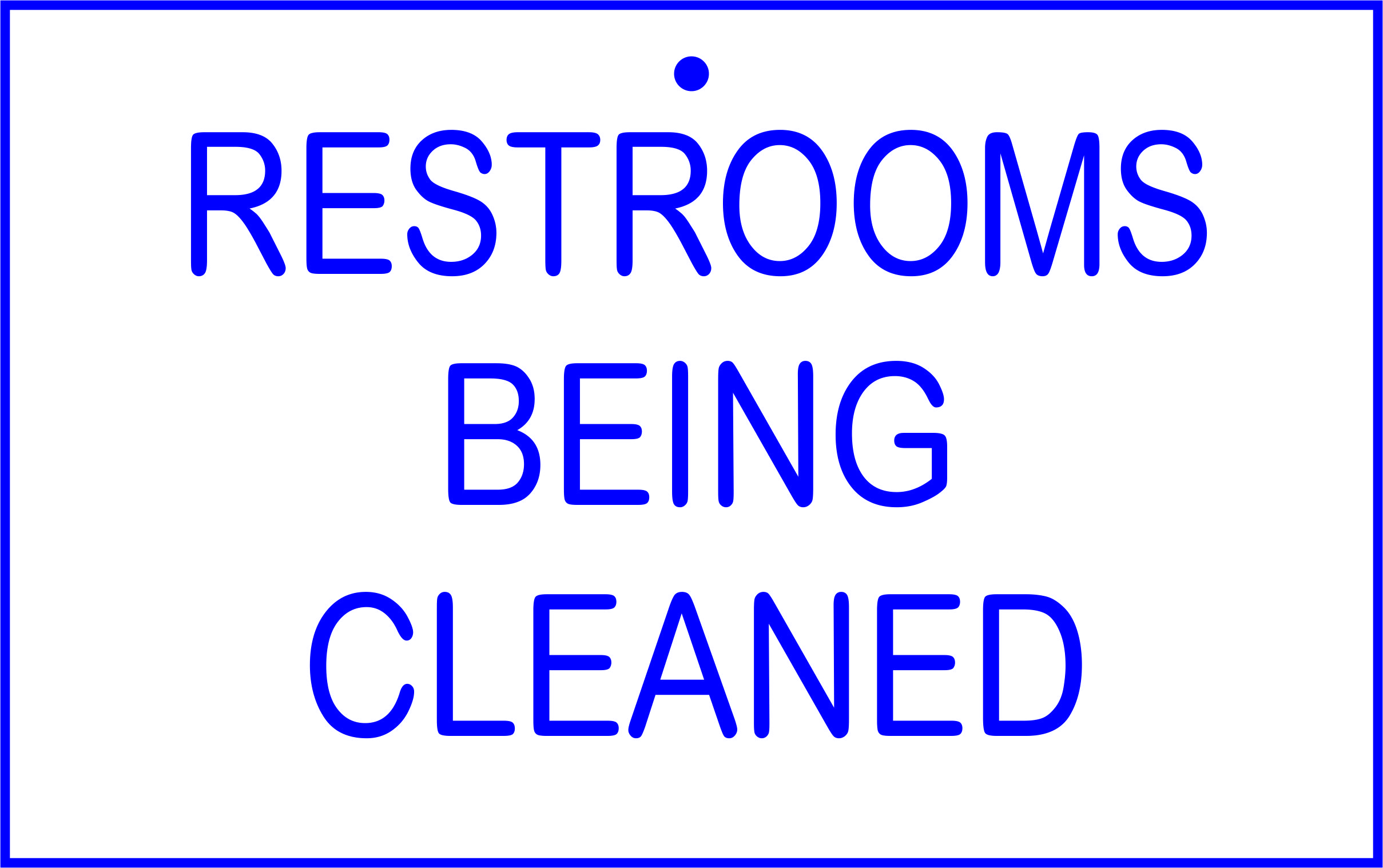 RESTROOM BEING CLEANED