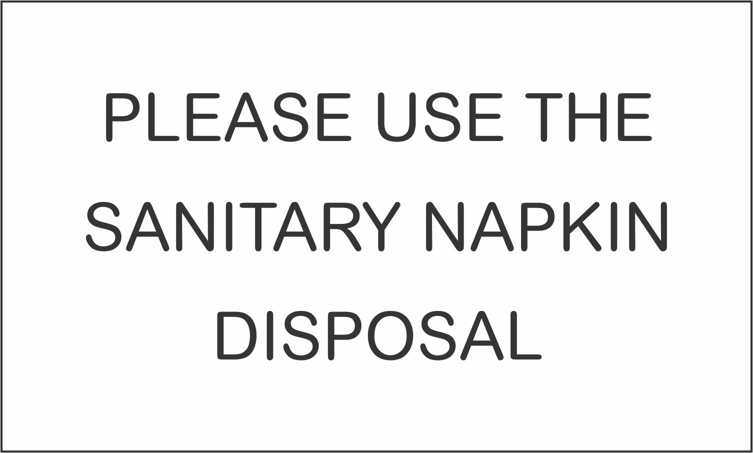 SANITARY NAPKINS SIGN